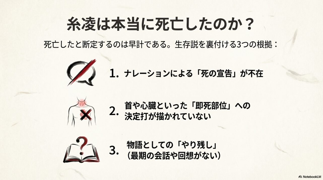糸凌の生存を裏付ける3つの理由